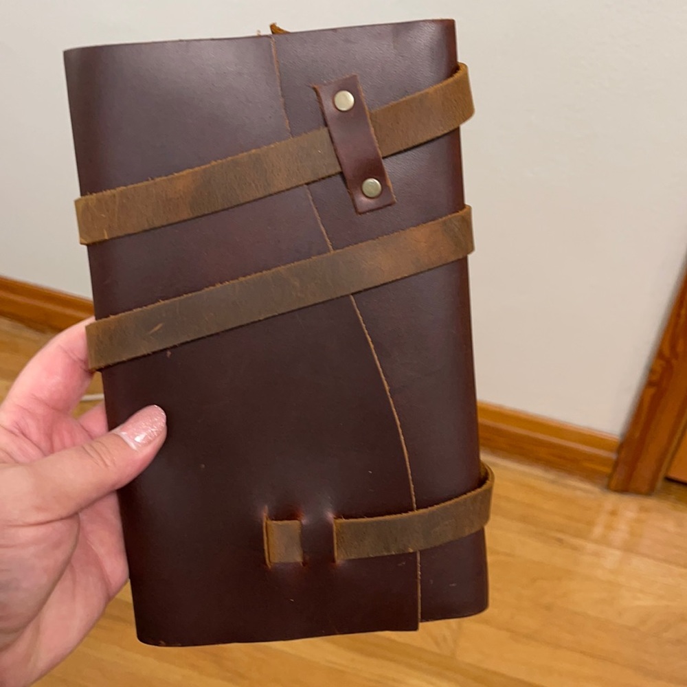 Large Portland leather goods wrap journal